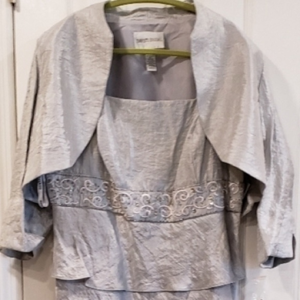 David Bridals size 16W formal Gray dress with jacket